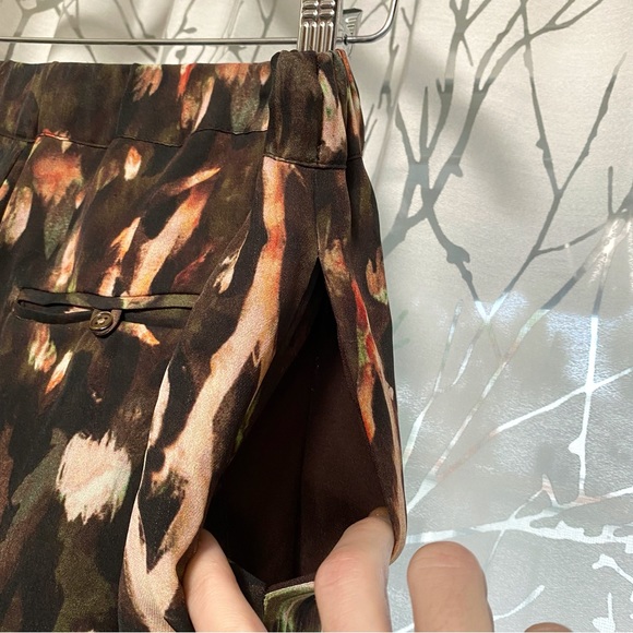 Haute Hippie brown black green print Keith silk cargo drawstring jogger pants - Picture 9 of 15